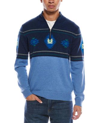 Brodie Navajo Wool & Cashmere-Blend 1/4-Zip Mock Neck Sweater