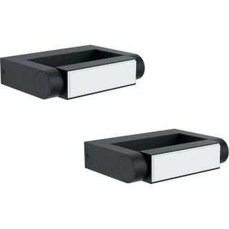Loops 2 PACK IP44 Outdoor Wall Light Black Cast Aluminium 4.8W LED Porch Lamp