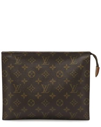 Louis Vuitton Brown Coated/Waterproof Canvas Poche Toilette 26 (Authentic Pre- Loved)