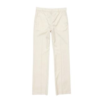 Acne Studios Wool Pinstripe Trousers - female - Acne Studios - Straight Trousers - Beige - M - Trousers