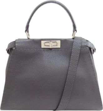 Fendi Pre-owned Vintage Handbag - Dames - Vintage Handtas - Grijs - ONE Size - Leer - Vintage