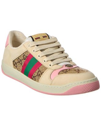 Gucci Screener Crystal Gg Canvas & Leather Sneaker