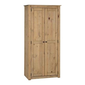 Seconique Seconique - Panama 2 Door Wardrobe - L50 x W80 x H175 cm - Natural Wax