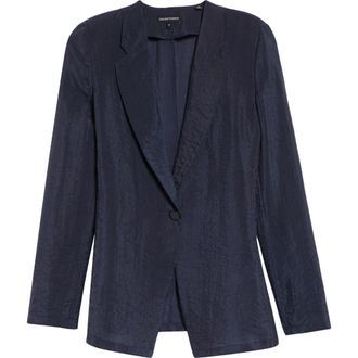 Emporio Armani Techno Crepe Jacket in Navy at Nordstrom, Size 14 Us