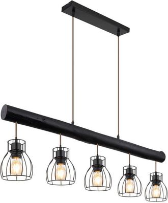 Globo Lighting Mina Lámpara colgante de techo Bar, color negro mate, 5 bombillas E27