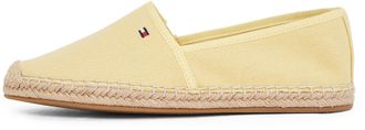 Tommy Hilfiger Womens Flag Canvas Espadrilles with Logo, Yellow (Meringue), 6.5