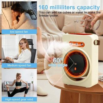 OEM Mini Aire Acondicionado Port&aacute;til, Ventilador Silencioso Refrigerado Por Agua, Enfriador De Aire Por Agua Usb, Bater&iacute;a Recargable