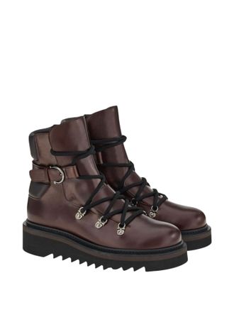 Ferragamo Womens Elimo Lace Up Boots In Brown