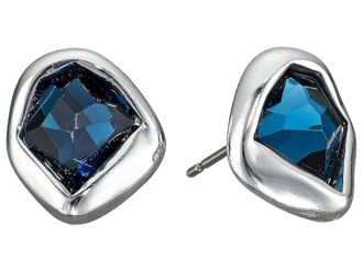 Robert Lee Morris Blue Stone Stud Womens Earrings Earring Blue, Semi-Precious/Silver Tone