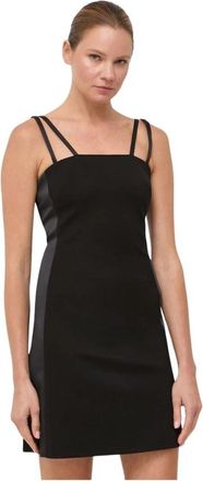 Karl Lagerfeld Strap Panel Jurk - Dames - Korte kleedjes - Zwart - S - Leer - Kleedjes