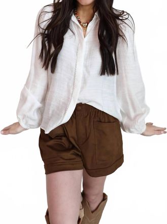 Ichi Marie Pearl Blouse In White