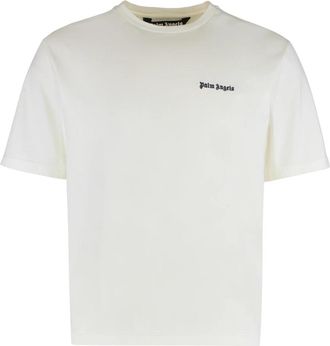 Palm Angels T-shirt met ronde hals - Heren - T-shirts - Wit - XS - Katoen - Tops
