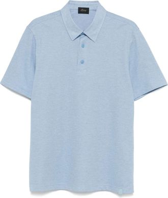 Brioni Katoenen poloshirt met Piqu&eacute; Design - Heren - Polos - Blauw - XL - Katoen - Tops