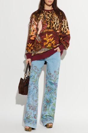 Etro Flared Leg Jeans, Womens, Blue