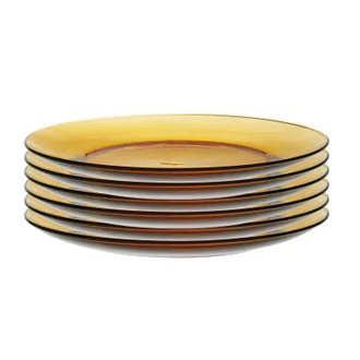 Duralex Lys Amber 9.25 Inch Dinner Plate, Set Of 6