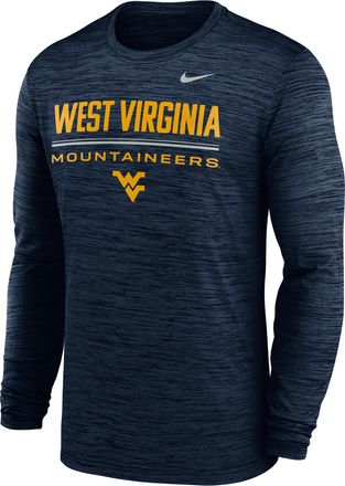 Nike West Virginia Sideline Velocity Nike Mens Dri-FIT College T-Shirt in Blue | 02EQ41SWVN-FG7