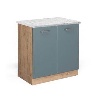 Vicco Armario Bajo Para Fregadero R-line, Gris Azulado, 80 Cm Et M&aacute;rmol