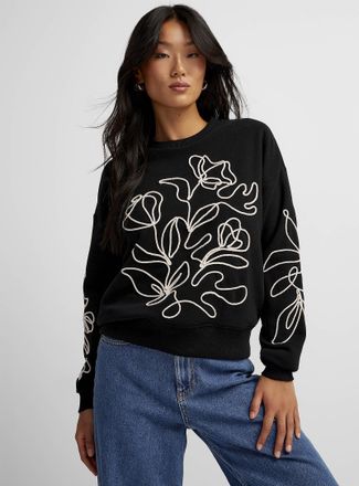 Icone Womens Embossed flowers sweatshirt