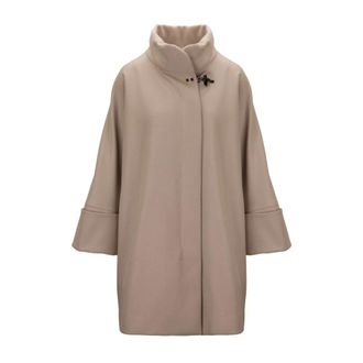 Fay Single-Breasted Coats, female, Beige, Size: XL Single-Breasted Coat