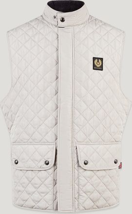 Belstaff Icon Gilet Mens Quilted Recycled Nylon Cement Grey Size UK 34