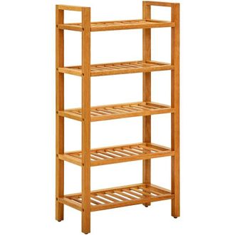 vidaXL Vidaxl - Zapatero Con 5 Estantes Madera Maciza De Roble 50x27x100 Cm