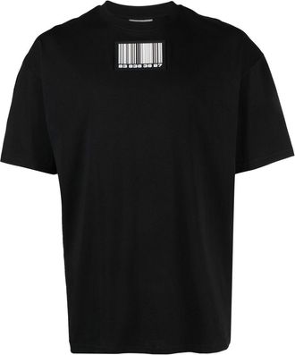 VTMNTS barcode patch-detail T-shirt - men - Cotton - L - Black