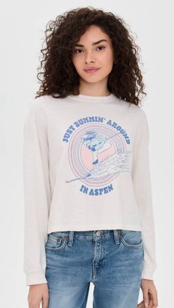 Re/Done Boxy Boyfriend Long Sleeve Tee In Vintage White
