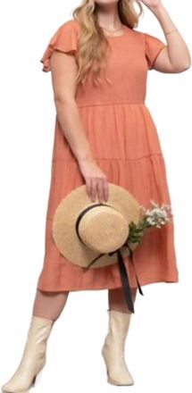 Blu Pepper Samantha Dress In Apricot
