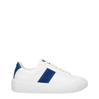 Versace Witte Leren Lage Sneakers