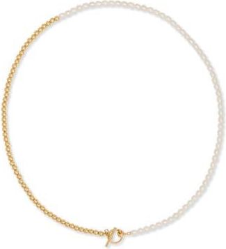Kate Spade New York freshwater pearl toggle necklace in Cream/Gold. at Nordstrom Rack