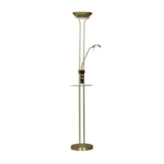 Wonderlamp L&aacute;mpara De Pie Led Con Repisa Olimpia Cuero (18w+5w)