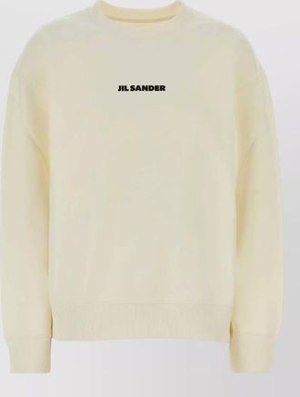 Jil Sander cotton sweatshirt cuff detail and finished hem