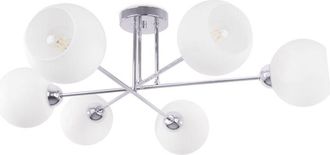 OEM L&aacute;mpara De Techo Asturia Cromada 6 Placas Pantalla Blanca E27