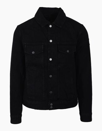 Belstaff Mens BELSTAFF PISTON TRUCKER JACKET WASHED BLACK - Size: 40