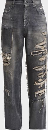 Amiri Men & apos;s Distressed Stretch Straight-Fit Jeans