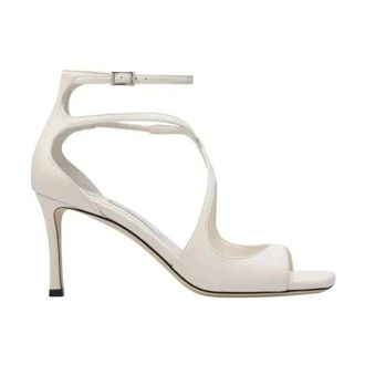 Jimmy Choo London Azia 75 Sandalen met Hoge Hak - Dames - Schoenen - Beige - Maat: 37 1/2 EU Leer