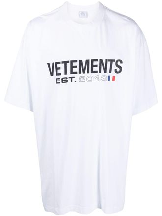 VETEMENTS logo-print cotton T-shirt - White