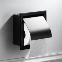 OEM Portarrollos De Papel Higi&eacute;nico Empotrado Crezuo, De Acero Inoxidable Negro Mate, Para Montaje En Pared O Ba&ntilde;o
