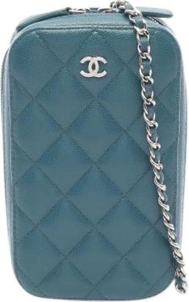 Chanel Pre-owned Matelasse Grained Calf Shoulder Bag - Dames - Vintage Schoudertas - Blauw - ONE Size - Leer - Vintage
