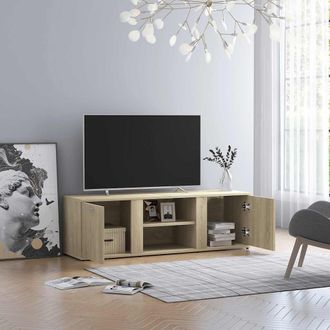vidaXL Vidaxl - Mueble De Tv Madera Contrachapada Color Roble 120x34x37 Cm