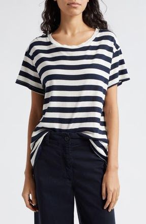 Nili Lotan Brady Stripe Cotton T-Shirt in Dark Navy Stripe at Nordstrom Rack, Size X-Small