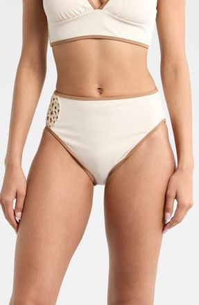 Sanctuary High Waist Bikini Bottoms in White Sand at Nordstrom, Size X-Small