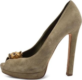 Alexander McQueen Pumps con applicazione teschio 140mm - Verde