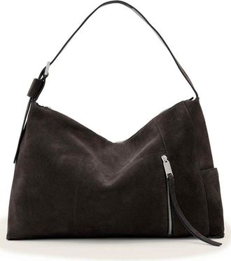 AllSaints Medium Alba Suede Shoulder Bag in Bitter Brown at Nordstrom