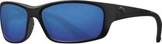 Costa Unisex Jose Polarized Sunglasses In Shiny Black Frame Blue Mirror