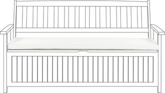 Beliani Coj&iacute;n Para Banco De Jard&iacute;n Con Lazos Funda Extra&iacute;ble Exterior Blanco Crema Sovana