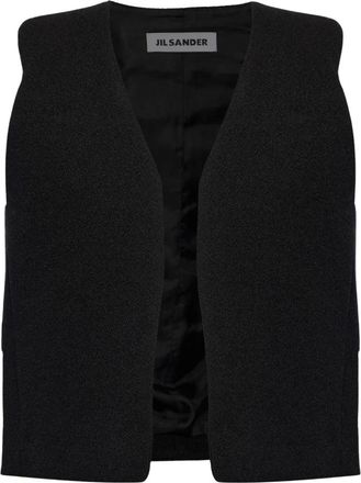 Jil Sander Gilet - Heren - Gillet - Zwart - M - Wol - Kostuums