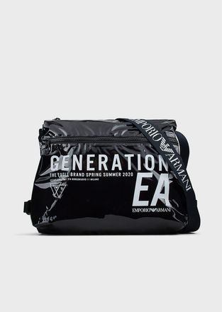 Emporio Armani Mens Accessories Messenger Bag in Blue Cotton - One Size