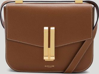 DeMellier The Vancouver in Tan Small Grain Ecru Stitching Leather Crossbody bag