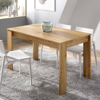 Dmora Mesa Fija Dbagatt, Mesa De Comedor Multiusos, Mesa Rectangular Para La Cocina O El Comedor, 139x81h77 Cm, Roble Nodi - Dmora